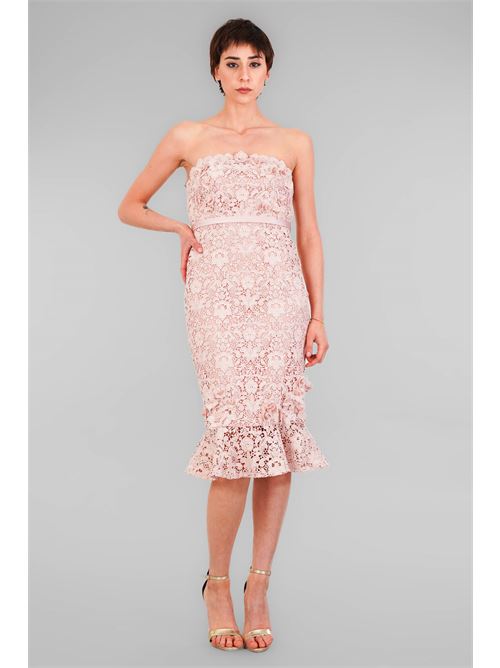 Abito tubino in cady e pizzo D'Andrea collection | 25025ROSE SMOKE